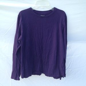 Basic Hanes Purple Long Sleeves T-Shirt